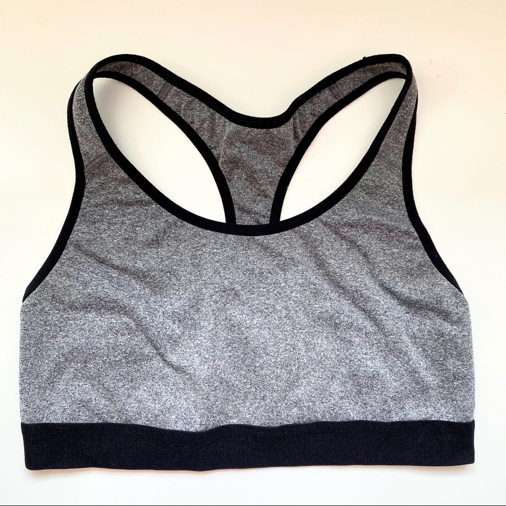 Old Navy Medium Grey and Black Racerback Sports Bra